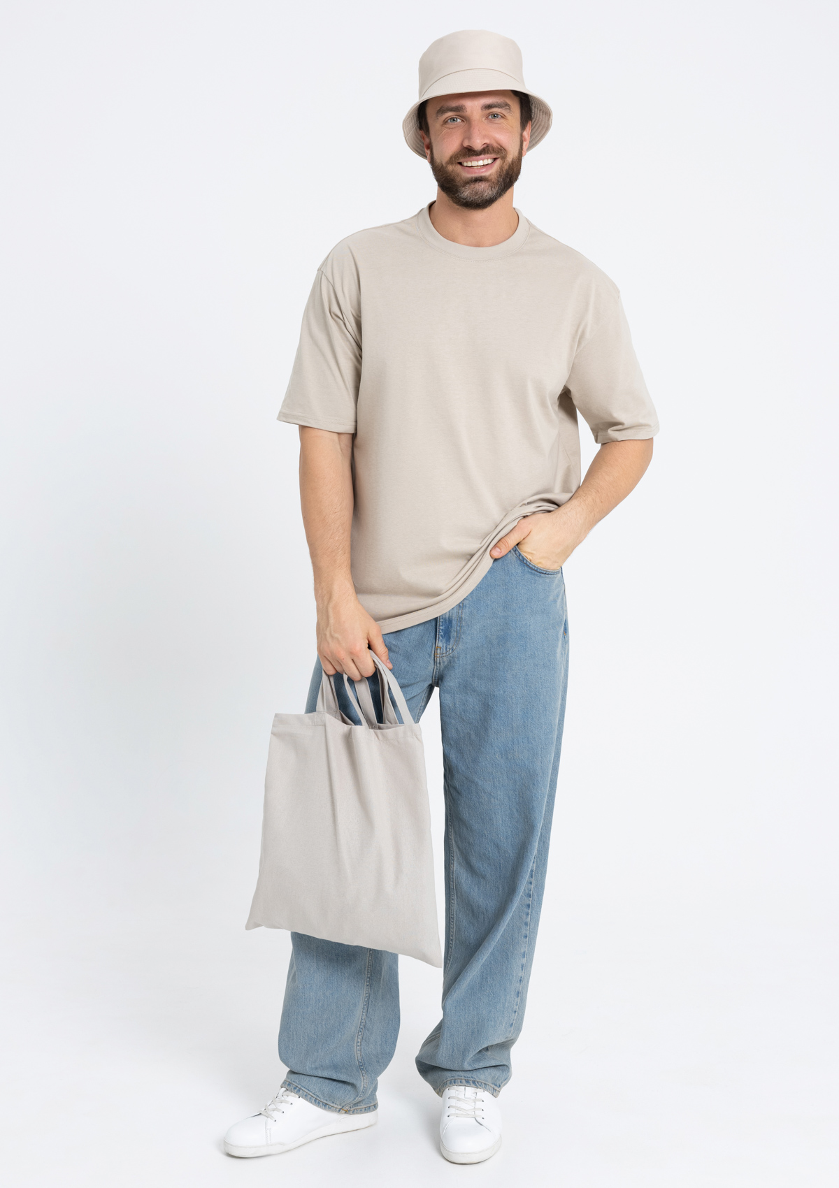 Футболка унисекс оверсайз STAN хлопок 240, 56, Песочный бежевый,  (541)  (48/M)