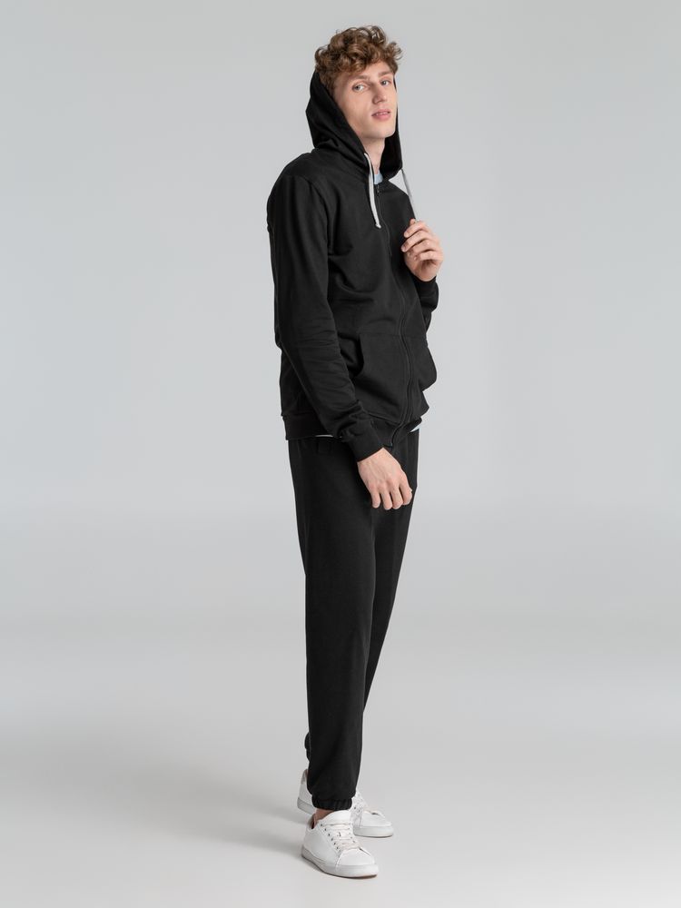 Толстовка на молнии с капюшоном Unit Siverga черная, размер L