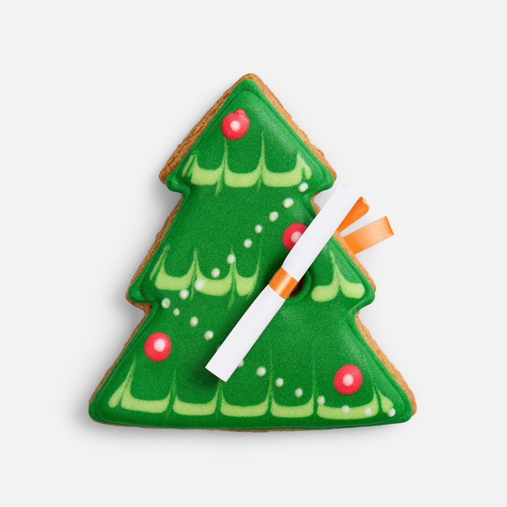 Новогоднее печенье с предсказанием «Елка» с логотипом сделано в России | Print Logo