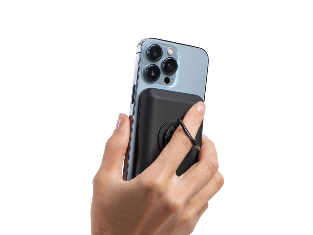 Магнитный беспроводной внешний аккумулятор MagnetIQ, 5000 mah, 10 W, черный (Р)