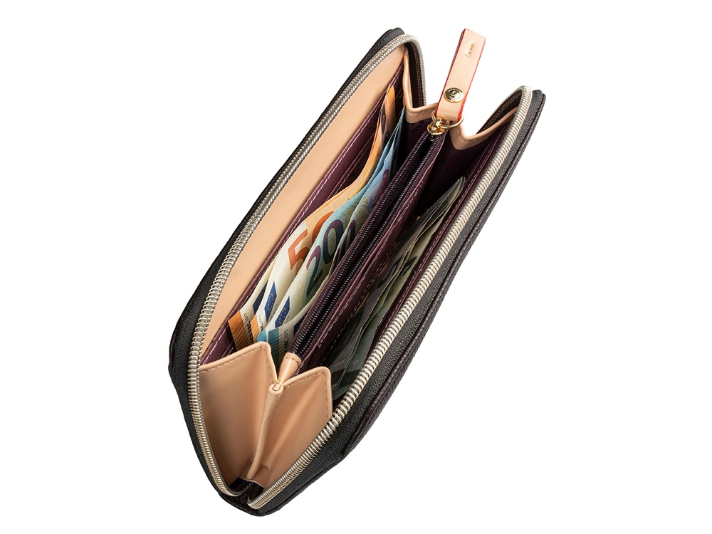 Кошелёк женский BUGATTI ЭЛЛА | ELLA, тёмно-коричневый, полиуретан, 19х2х10 см