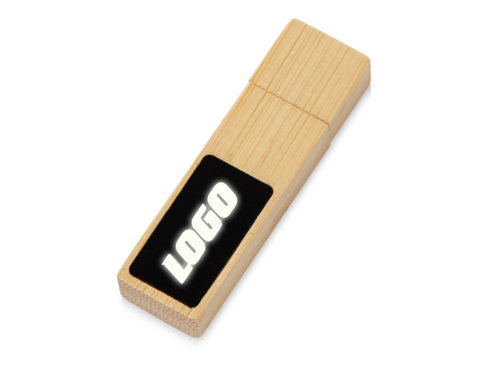 USB 2.0- флешка на 32 Гб c подсветкой логотипа Bamboo LED с логотипом  | Print Logo