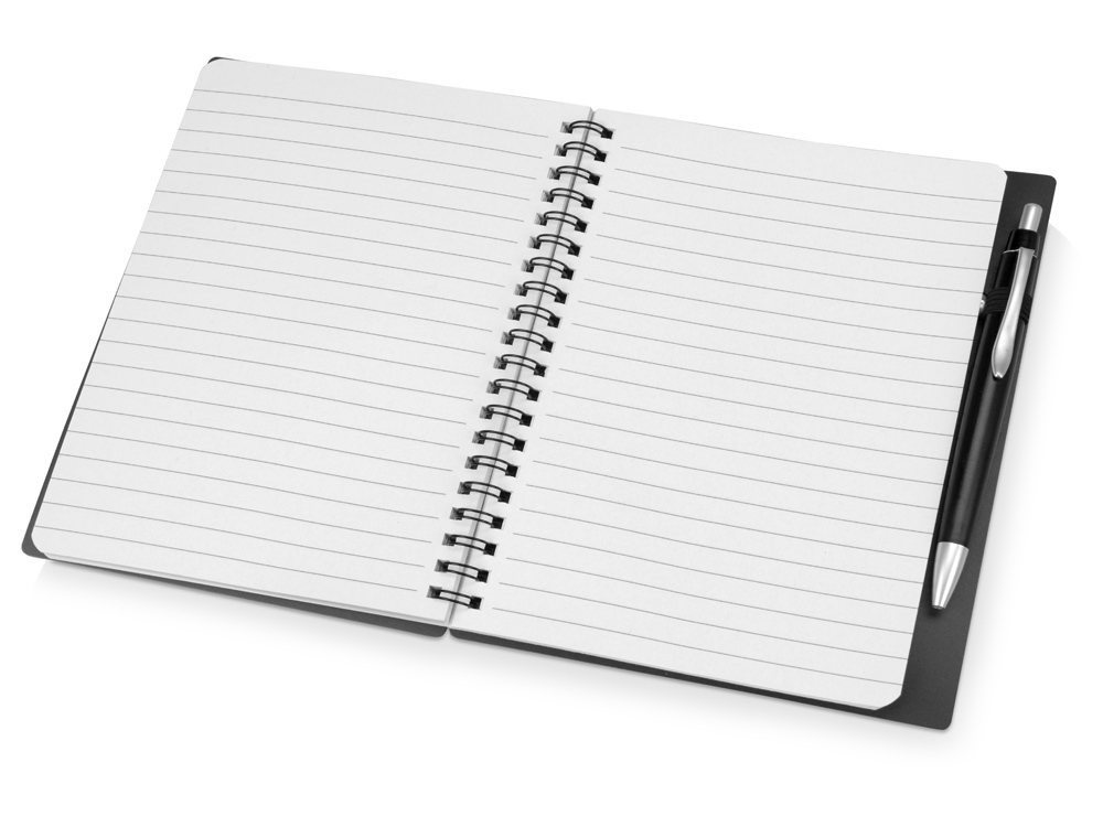 Блокнот Контакт с ручкой, черный