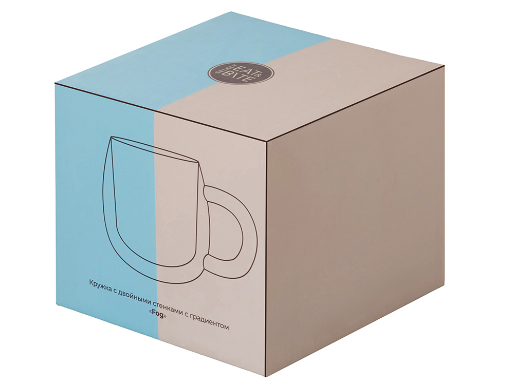 Кружка с двойными стенками с широкой ручкой и градиентным покрытием Fog, красный