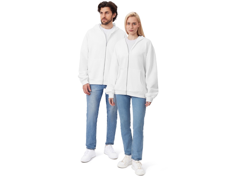 Толстовка оверсайз с капюшоном на молнии Monaco, белый