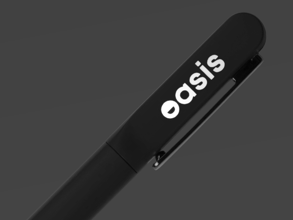 Металлическая шариковая ручка со светящимся логотипом Illuminata, черный