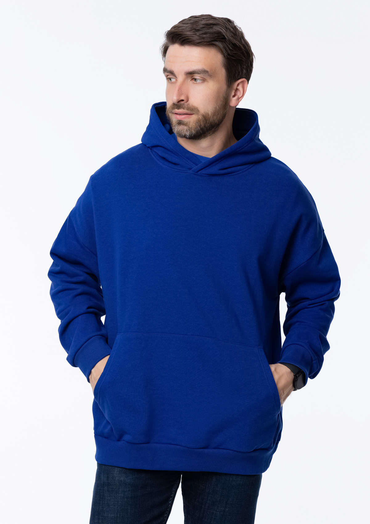 Худи унисекс STAN оверсайз футер без начёса 350, 66, Синий электрик,  (47)  (48/M)