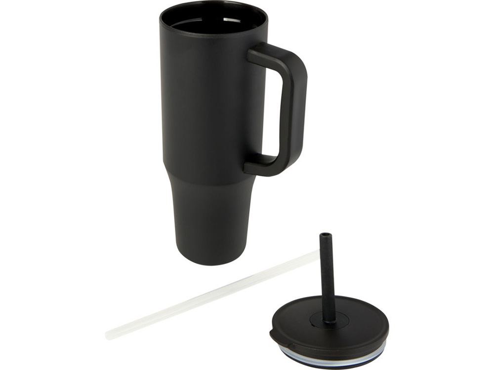 Brady термостакан с силиконовой трубочкой, 900 мл, сертифицированный согласно RCS- Черный