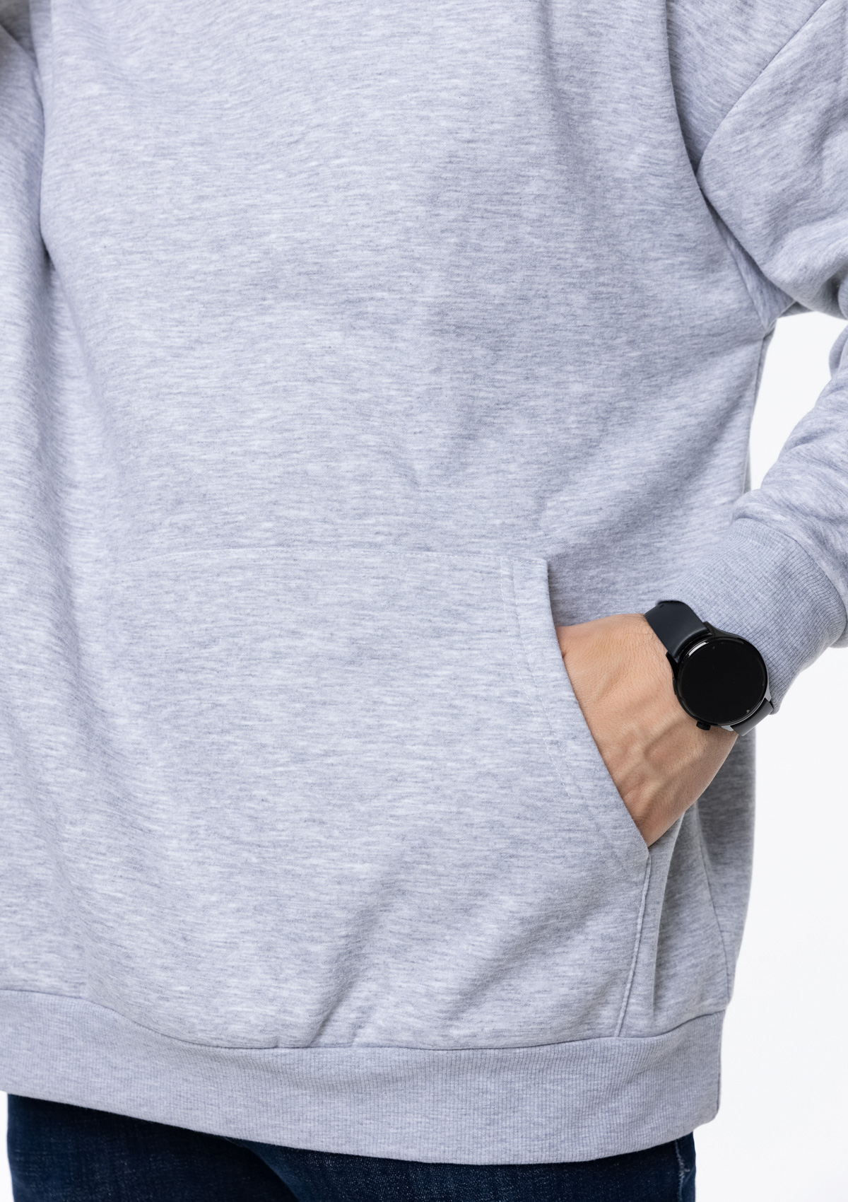 Худи унисекс STAN оверсайз интерсофт 320, 69, Серый меланж,  (50/60)  (56/XXXL)