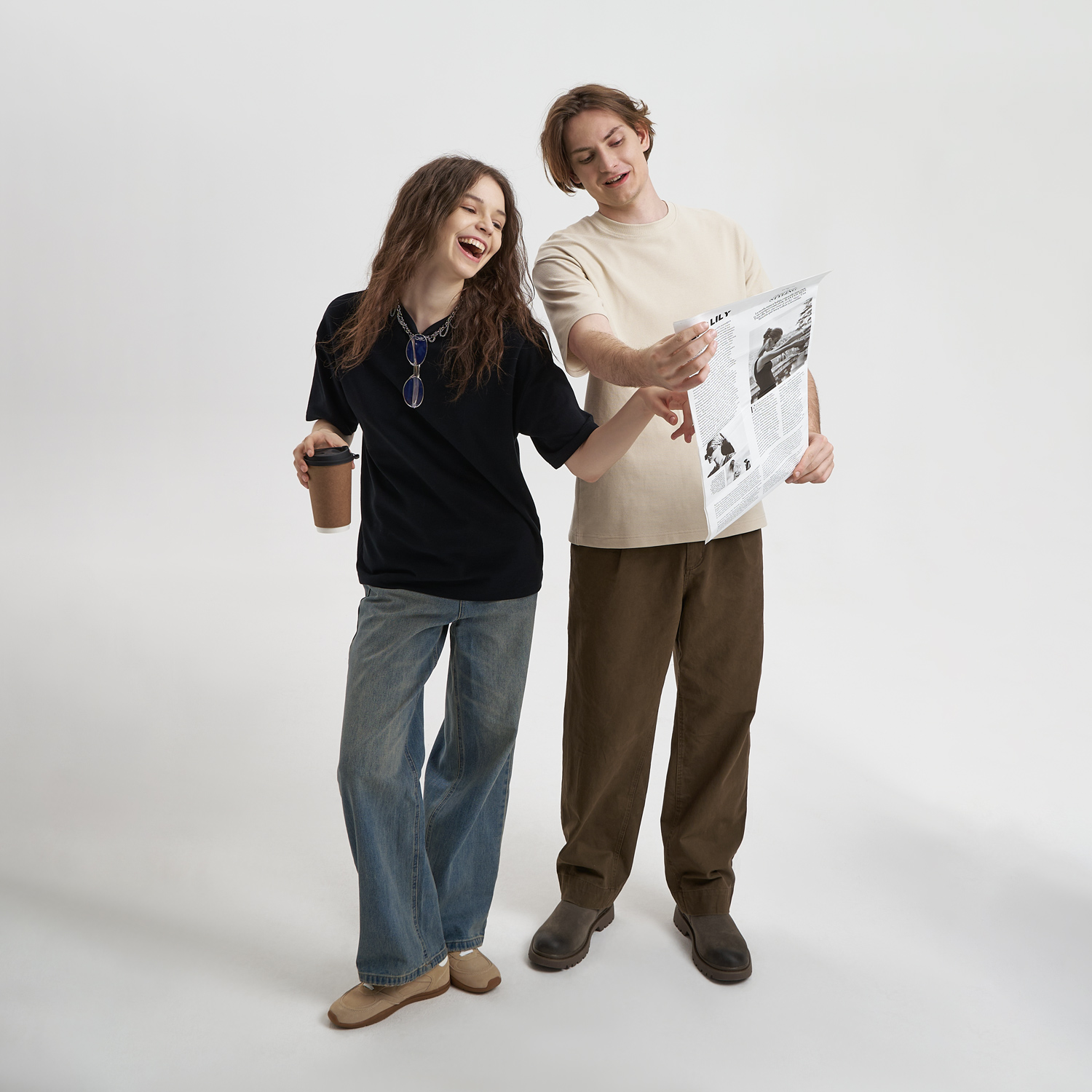 Футболка унисекс премиум Аура (Aura), 100% хлопок 200гр. бежевый, размер M/L