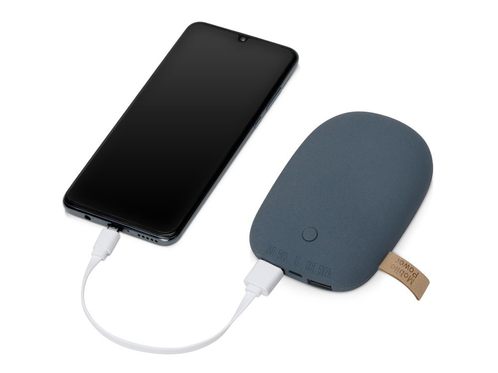 Внешний аккумулятор в форме камня Stone, 7800 mAh, темно-серый