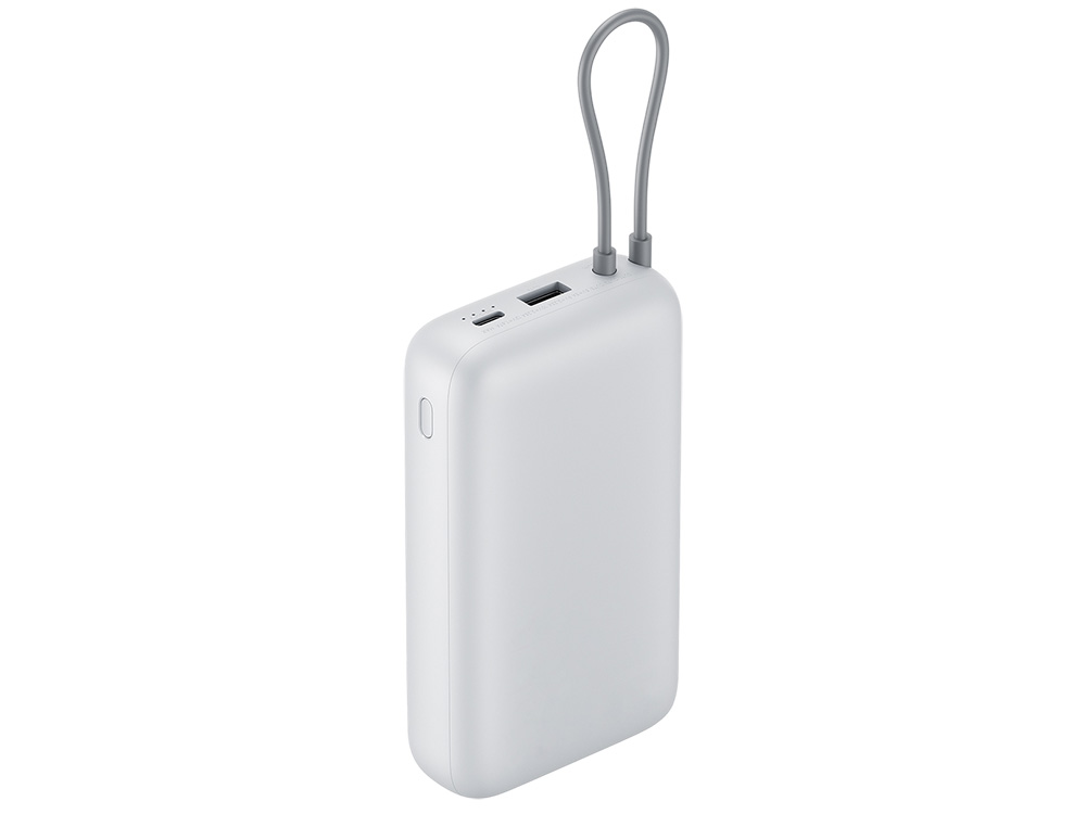 Внешний аккумулятор с встроенным кабелем Xiaomi Power Bank 20000mAh (Integrated Cable) GL Light Gray