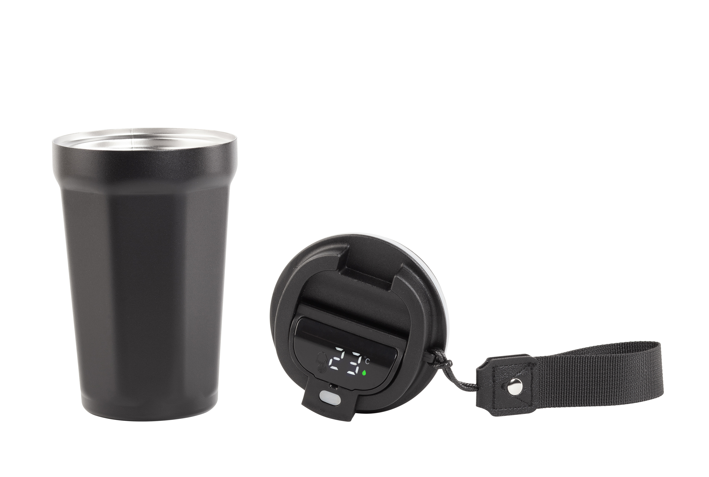 Термостакан "Legend" 390 мл с индикацией температуры, черный