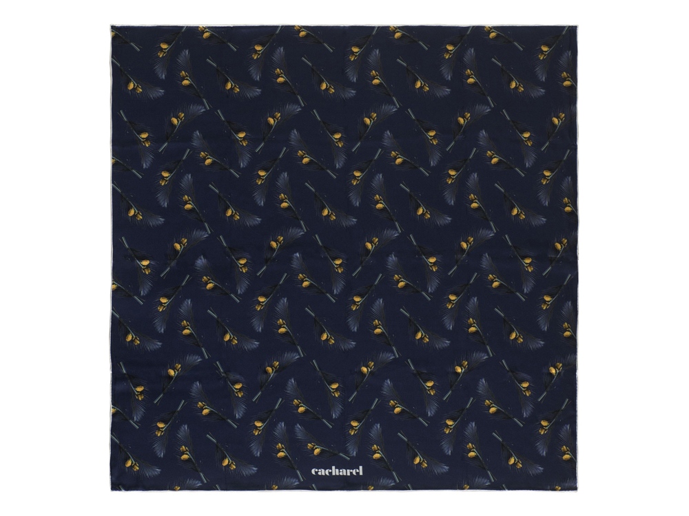 Шелковый платок Victoire Navy с логотипом Cacharel | Print Logo