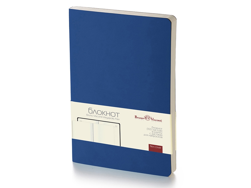 Блокнот А5 Megapolis Flex soft-touch с логотипом Bruno Visconti | Print Logo