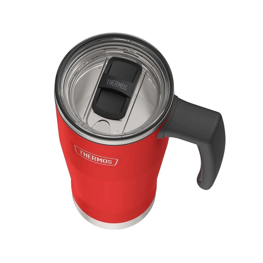 Термокружка с ручкой Icon 530 — пример нанесения логотипа (THERMOS) | Print Logo