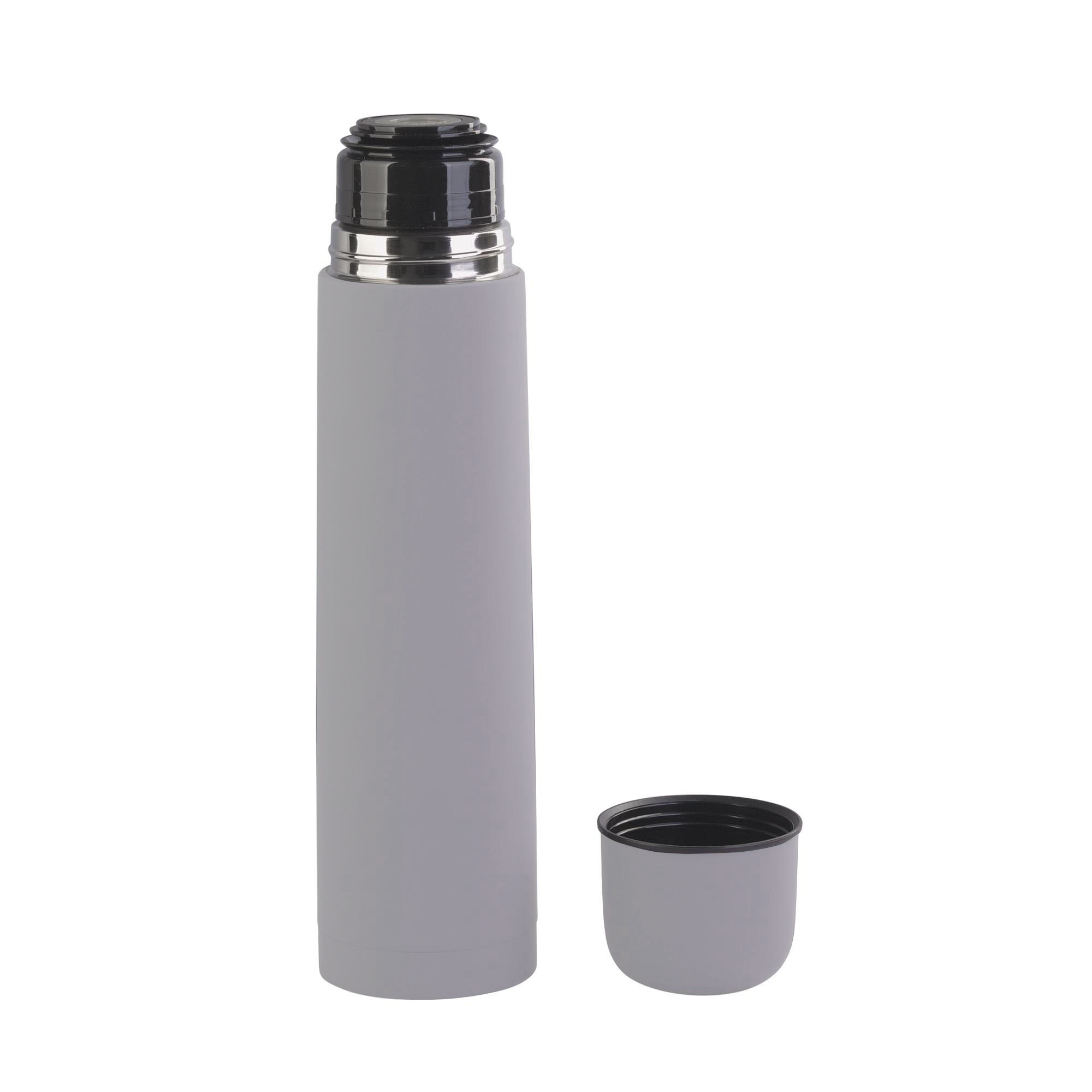 Термос "Родос", покрытие soft touch, 1 л., серый