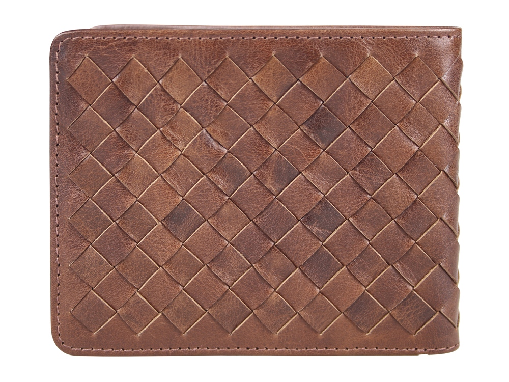 Портмоне Mano Don Luca, натуральная кожа в коньячном цвете, 11 х 9 см