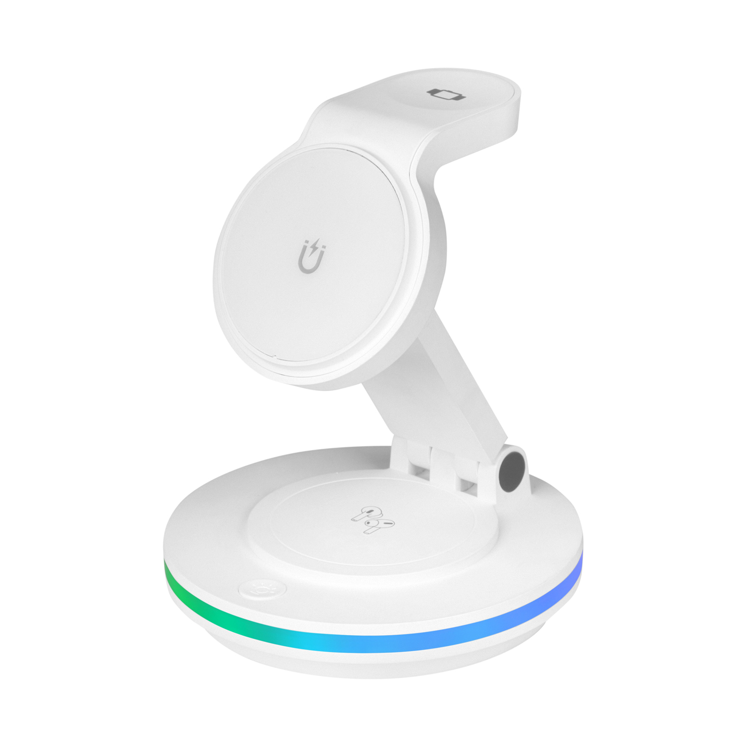 Беспроводная зарядная станция 3в1 Polaris с логотипом Portobello Зарядные станции | Print Logo