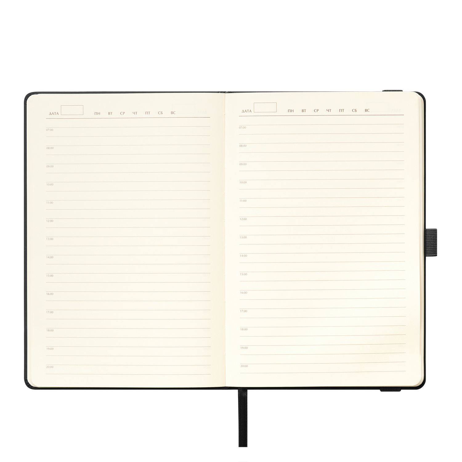 Ежедневник Альфа (Alpha) недатированный, черный/черный