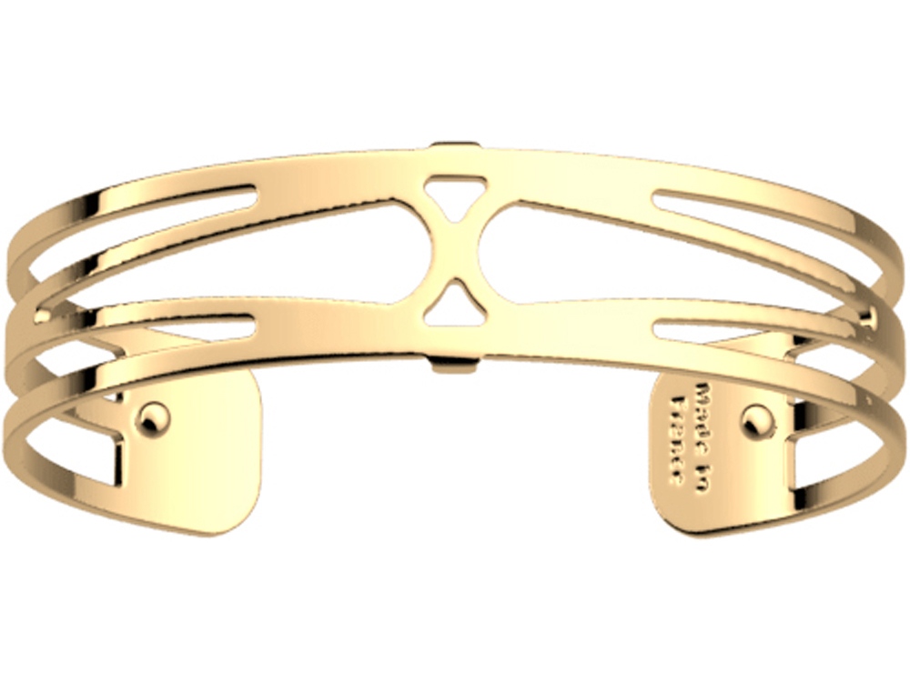 Браслет-бэнгл из латуни с гальваническим покрытием жёлтым золотом, 14мм