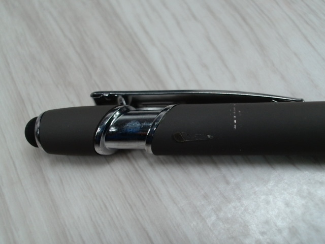 Ручка металлическая soft-touch шариковая со стилусом Sway, серый/серебристый (P)