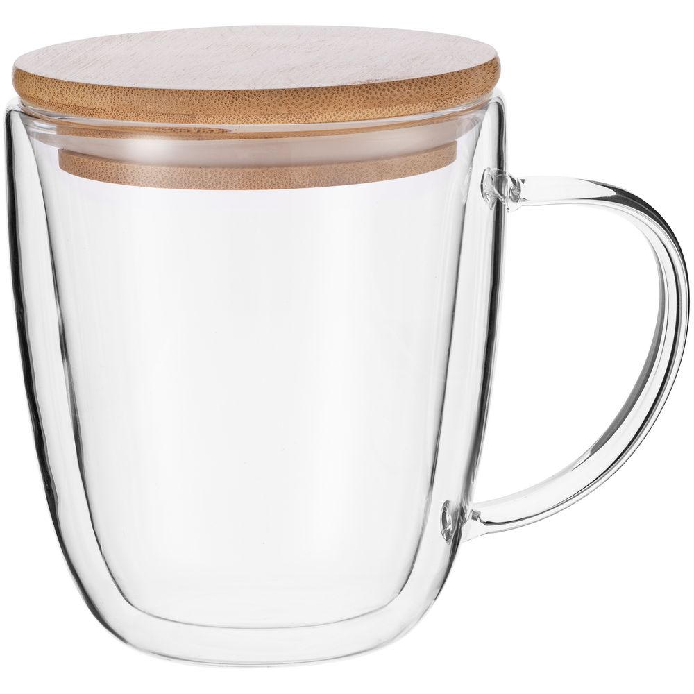 Кружка с двойными стенками Kupla с бамбуковой крышкой фото на сайте Print Logo.