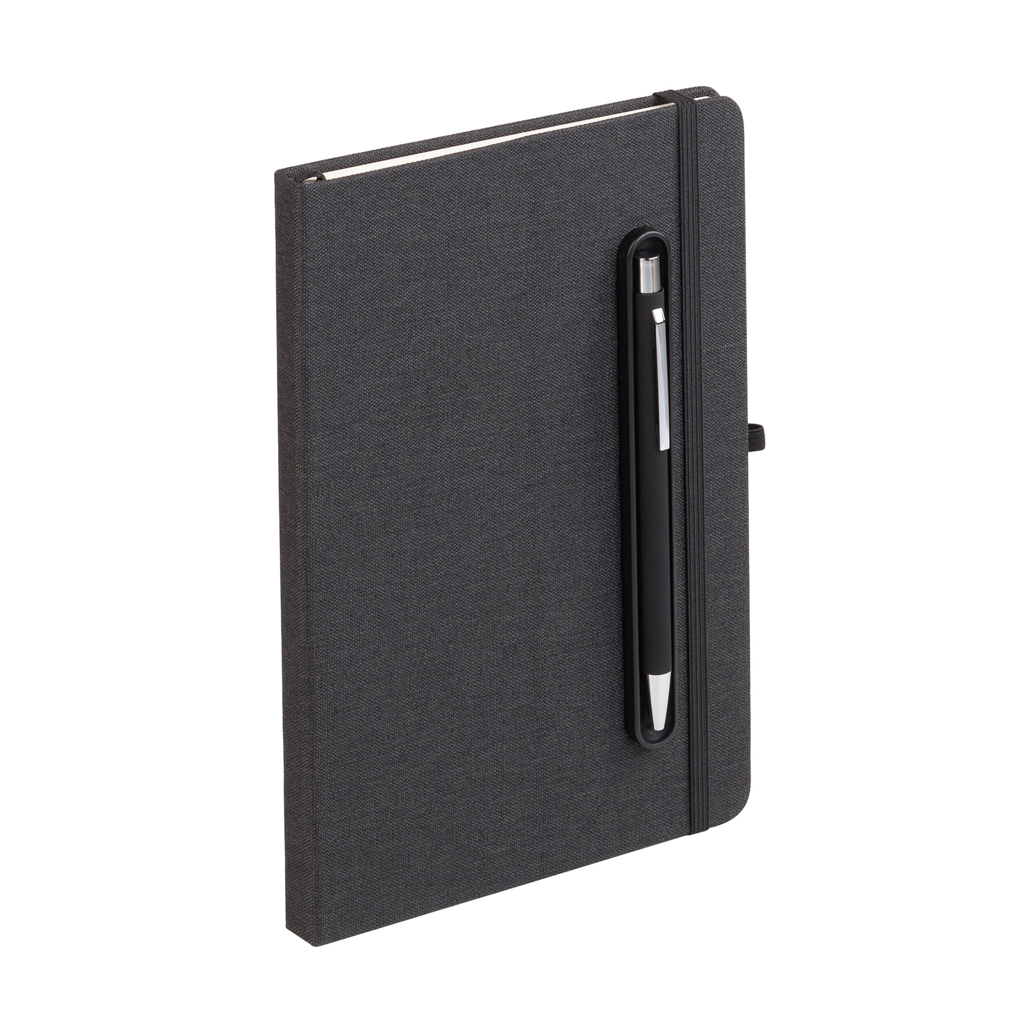 Блокнот "Magnet" с ручкой Trade на магните, с подставкой под смартфон, черный с синим