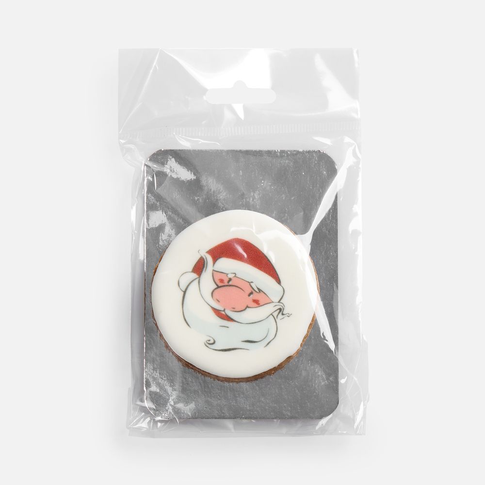 Печенье имбирное «Дед Мороз» — пример нанесения логотипа (сделано в России) | Print Logo