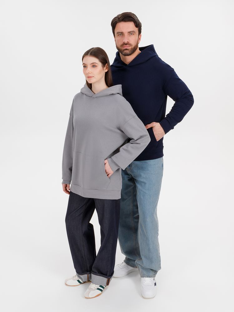 Худи оверсайз унисекс Outshine, серое, размер XL/2XL