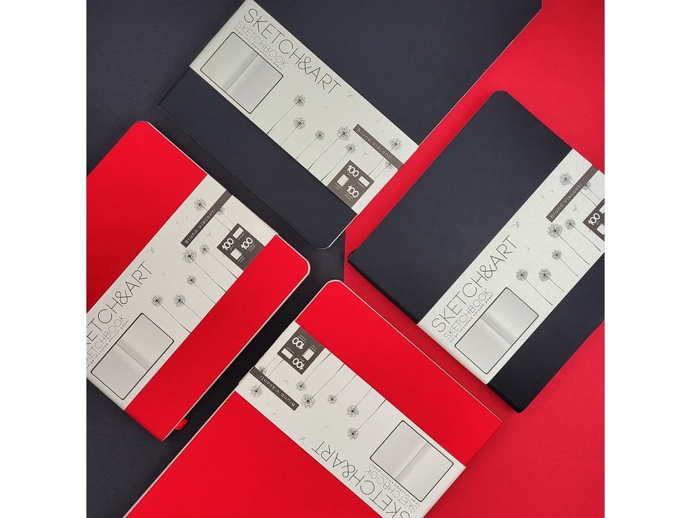 Скетчбук Sketch & Art в мягком переплете 140х210 мм, 100 л. бежевой бумаги 100 гр., серый