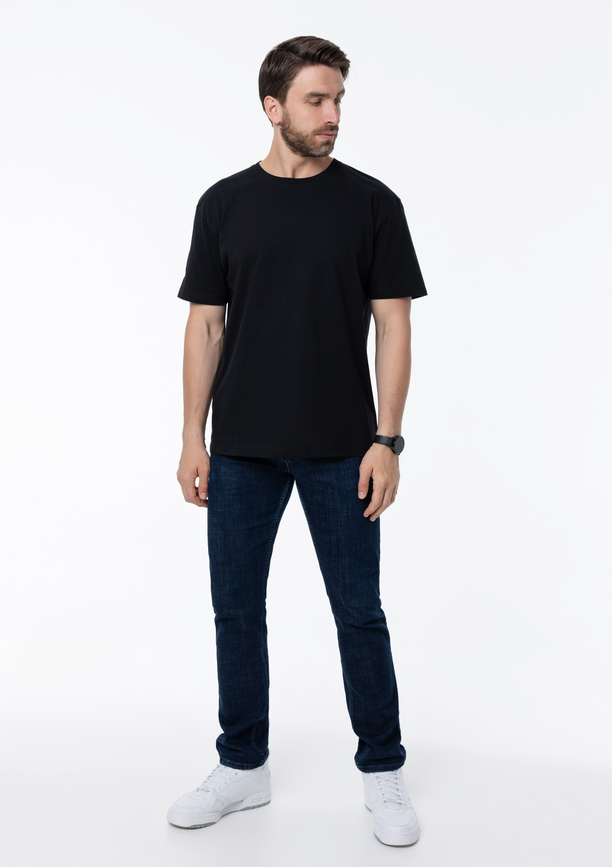 Футболка унисекс без бокового шва STAN хлопок 160, 02, Чёрный,  (20)  (46/S)