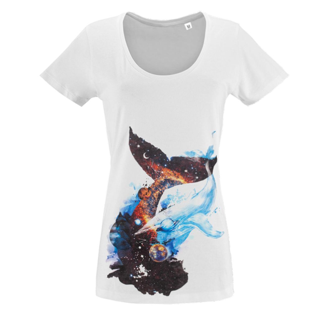 Футболка женская «Гиганты Вселенной» с логотипом Принтэссенция | Print Logo