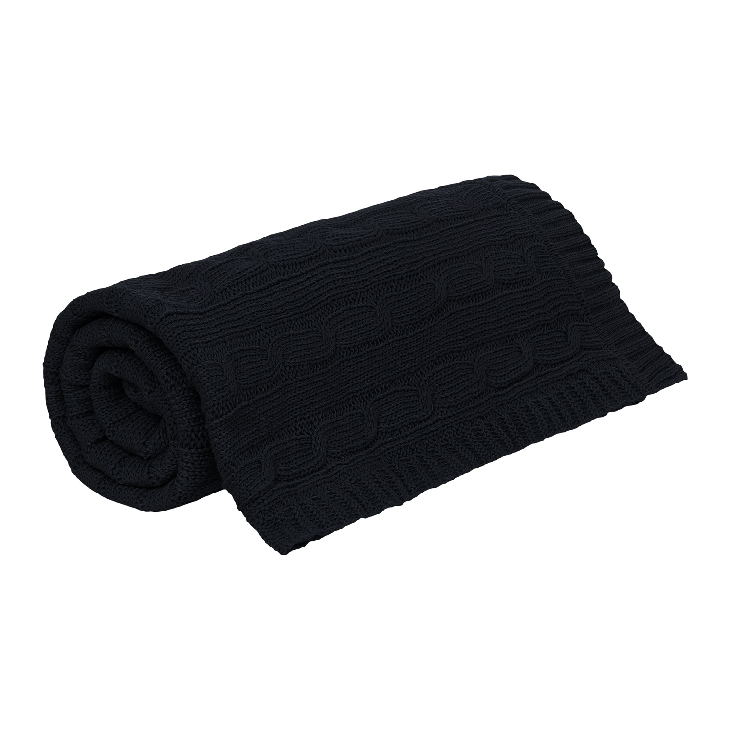 Плед Фадо (Fado) вязаный, темно-синий (без подарочной коробки)