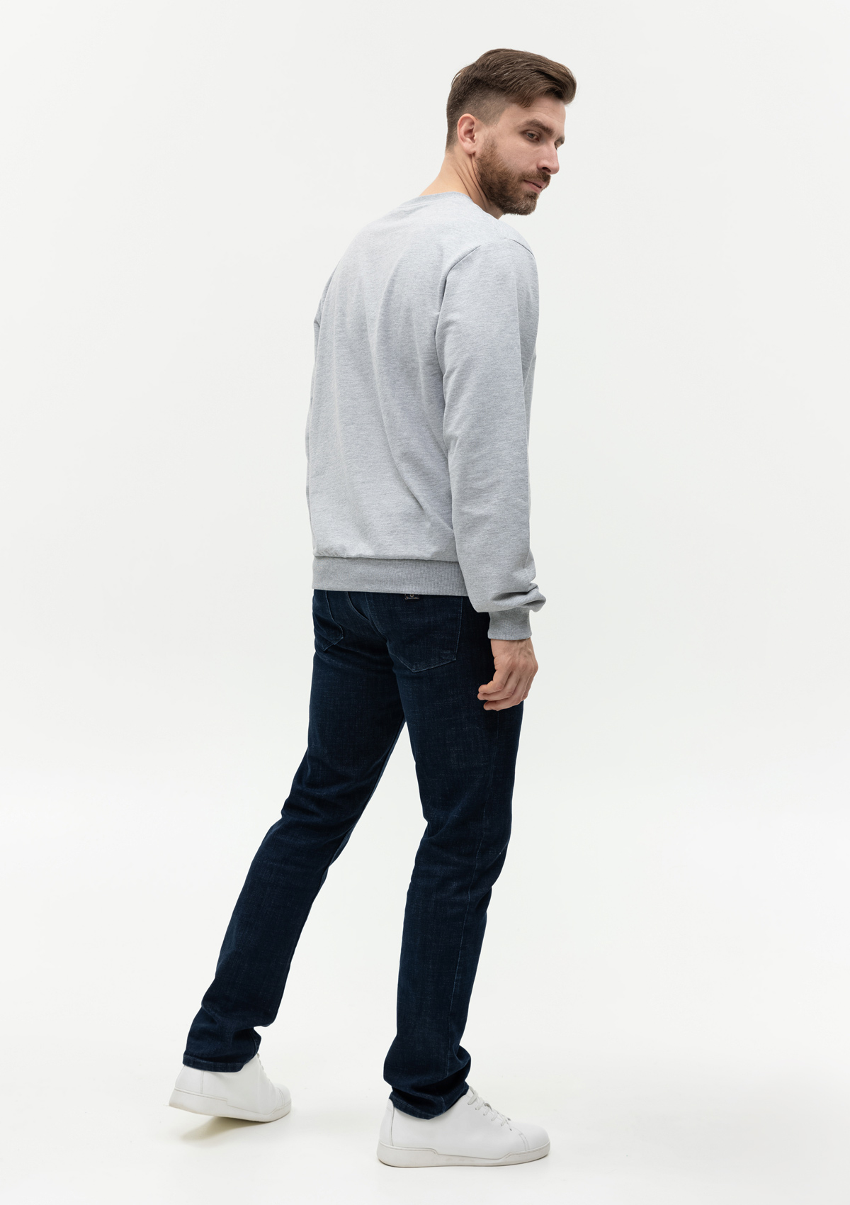 Свитшот унисекс STAN футер без начёса, 260, 63, Серый меланж,  (50/60)  (54/XXL)