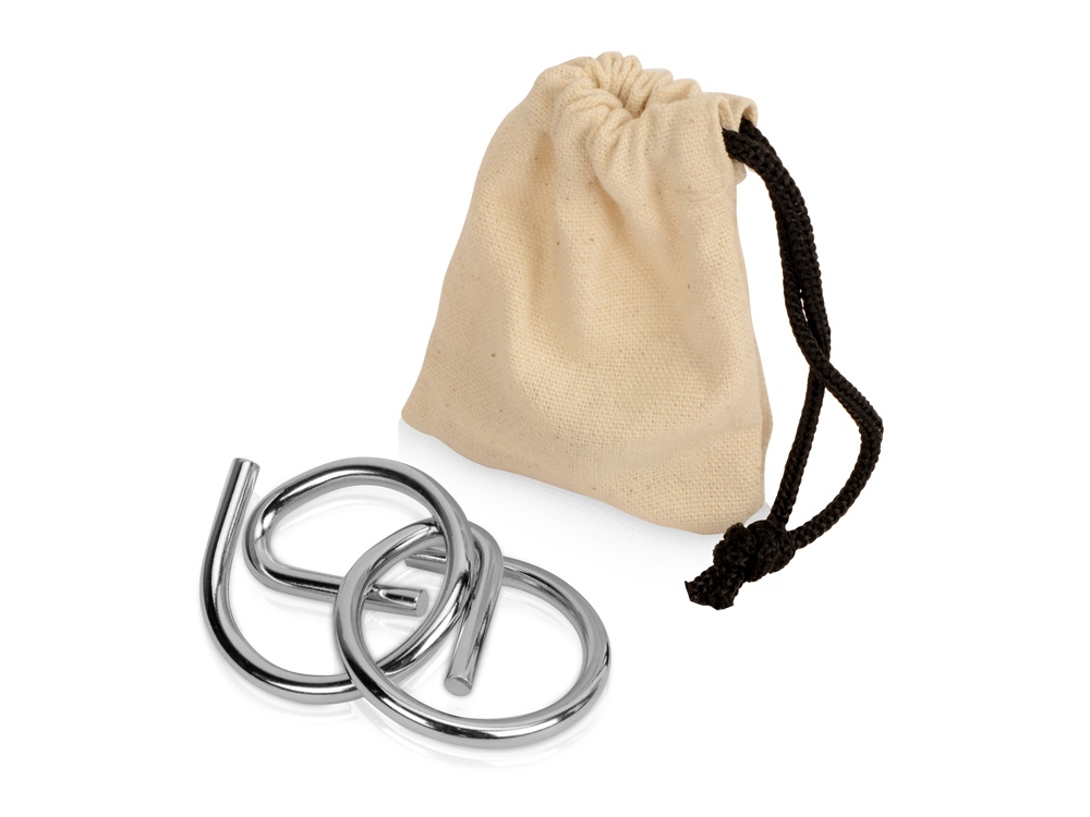 Металлическая головоломка в мешочке Mind-teaser с логотипом  | Print Logo