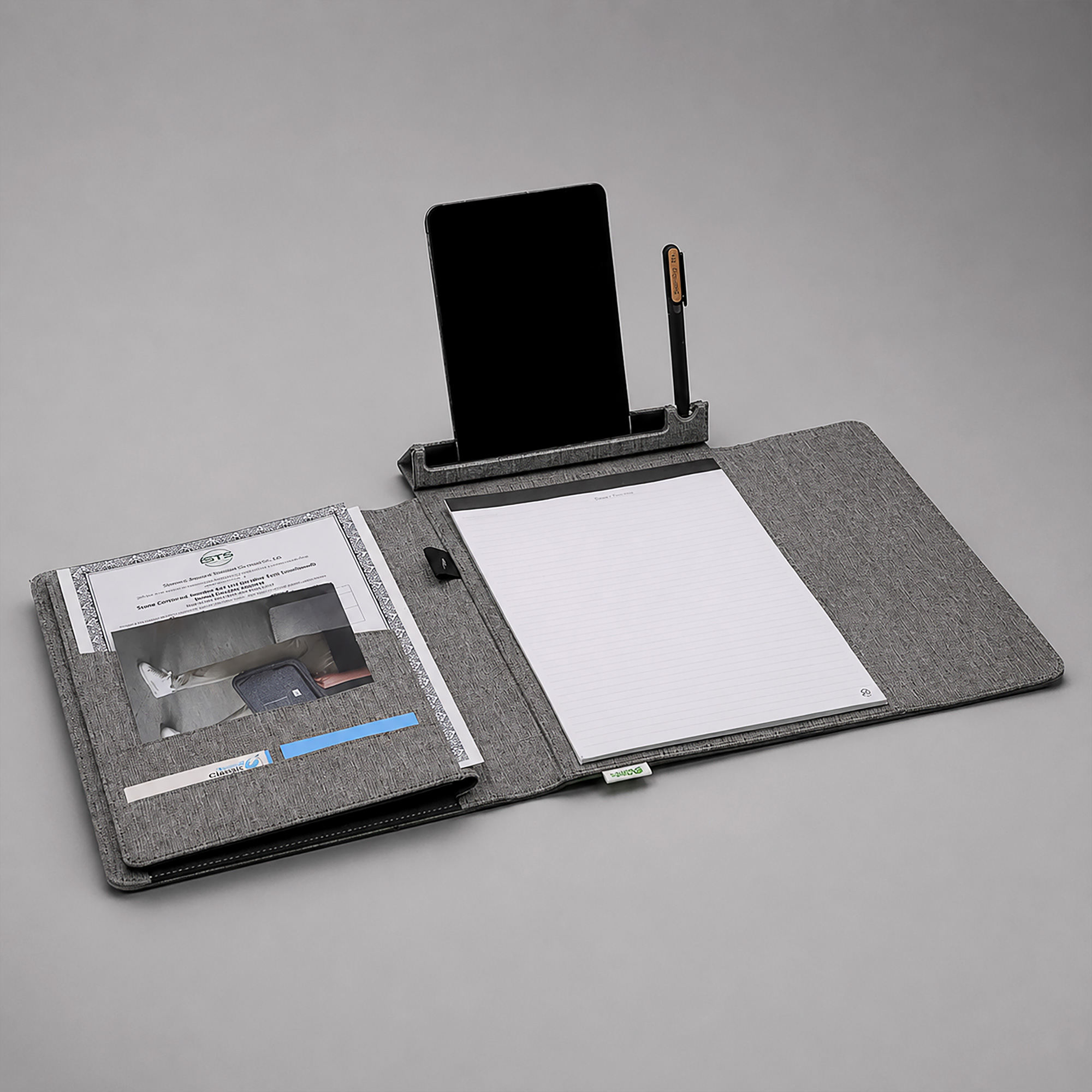Портфолио А4 из RPET NotyFolio Eco с отделением для ноутбука 13 с логотипом Brand Charger | Print Logo