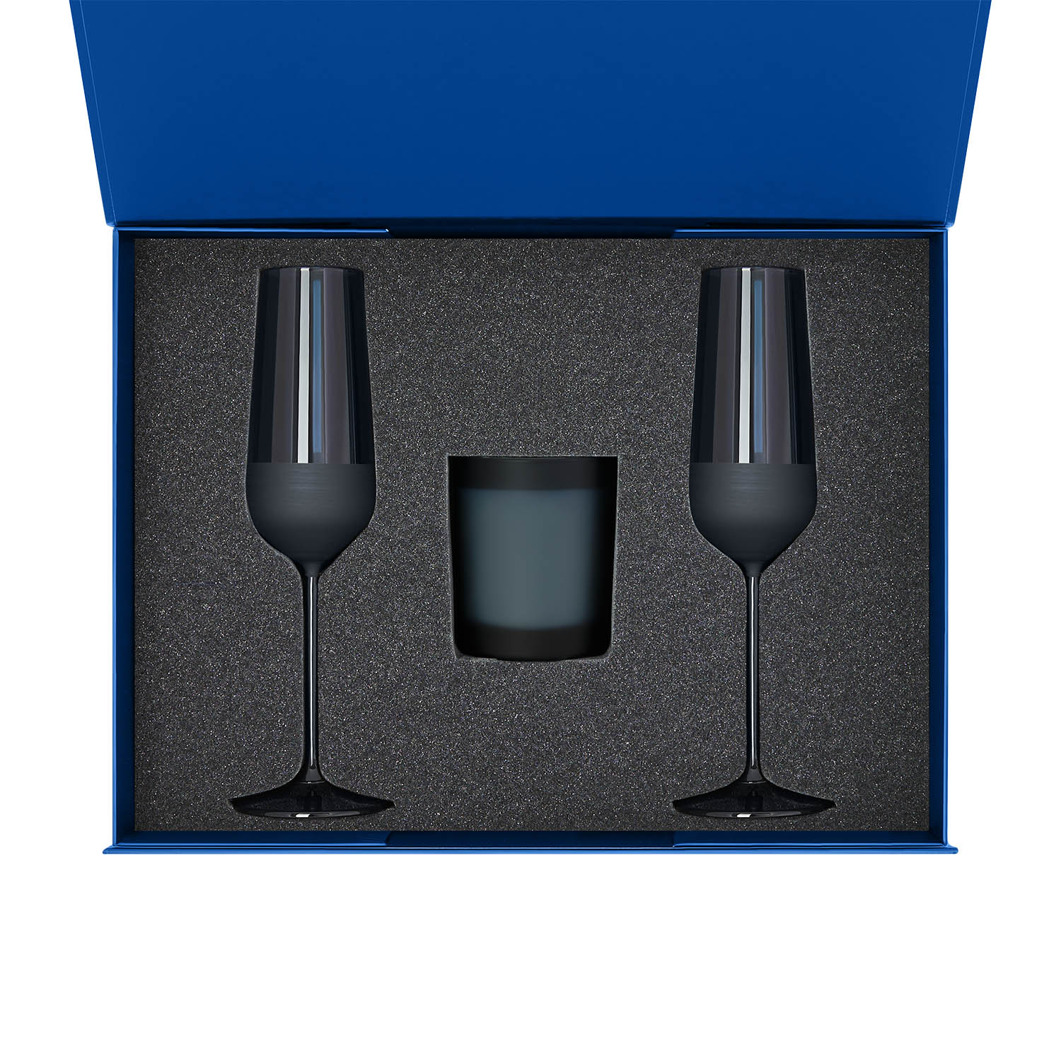 Ложемент под свечу Энигма (Enigma) + 2 бокала для шампанского в среднюю коробку-трансформер (арт. 695721)