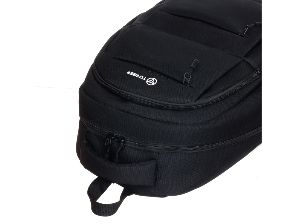 Рюкзак TORBER КЛАСС, черный, полиэстер 900D, 45 x 30 x 18 см + Мешок для сменной обуви в подарок!