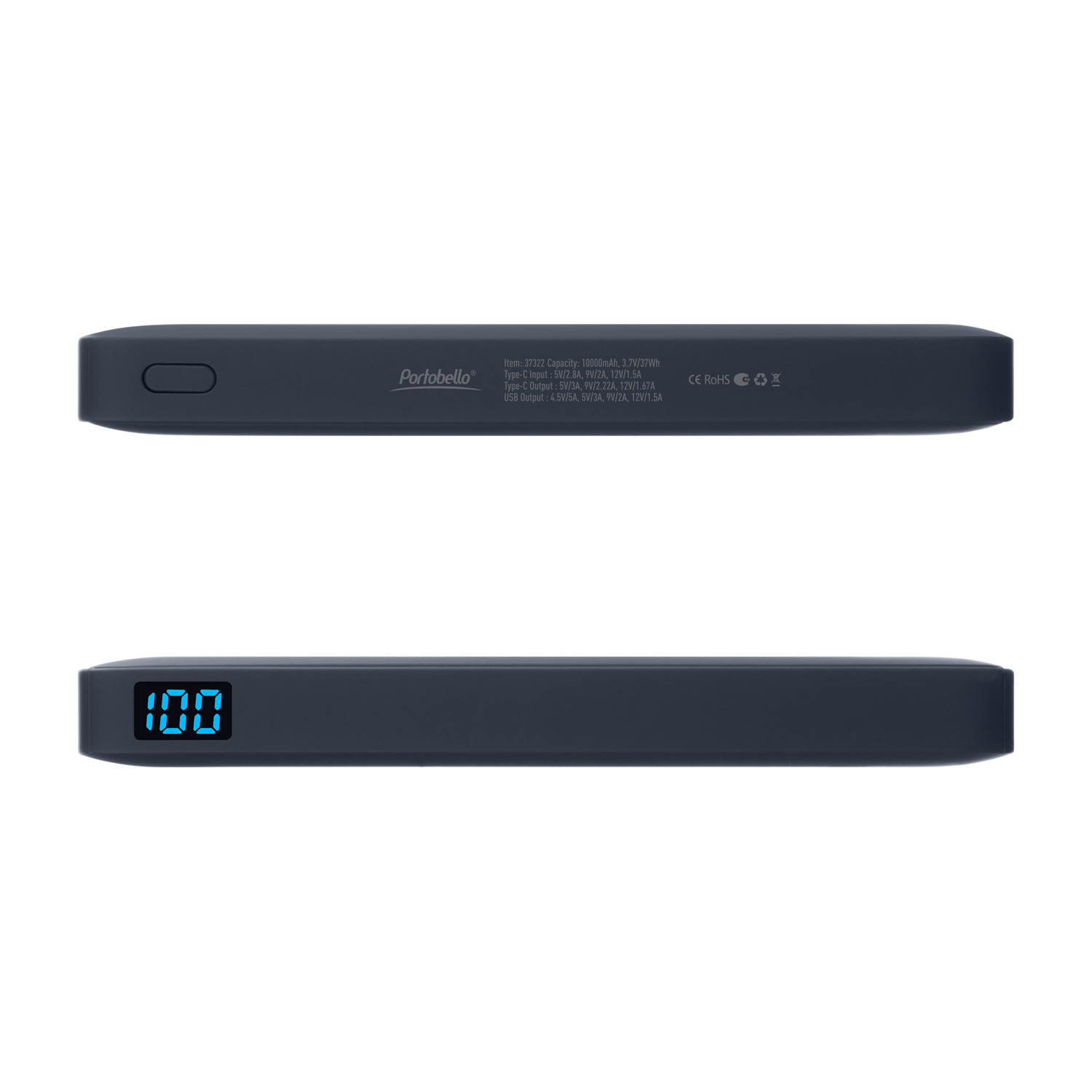 Внешний аккумулятор с подсветкой Анкор Плюс PD (Ancor PD Plus) 10000 mAh, синий