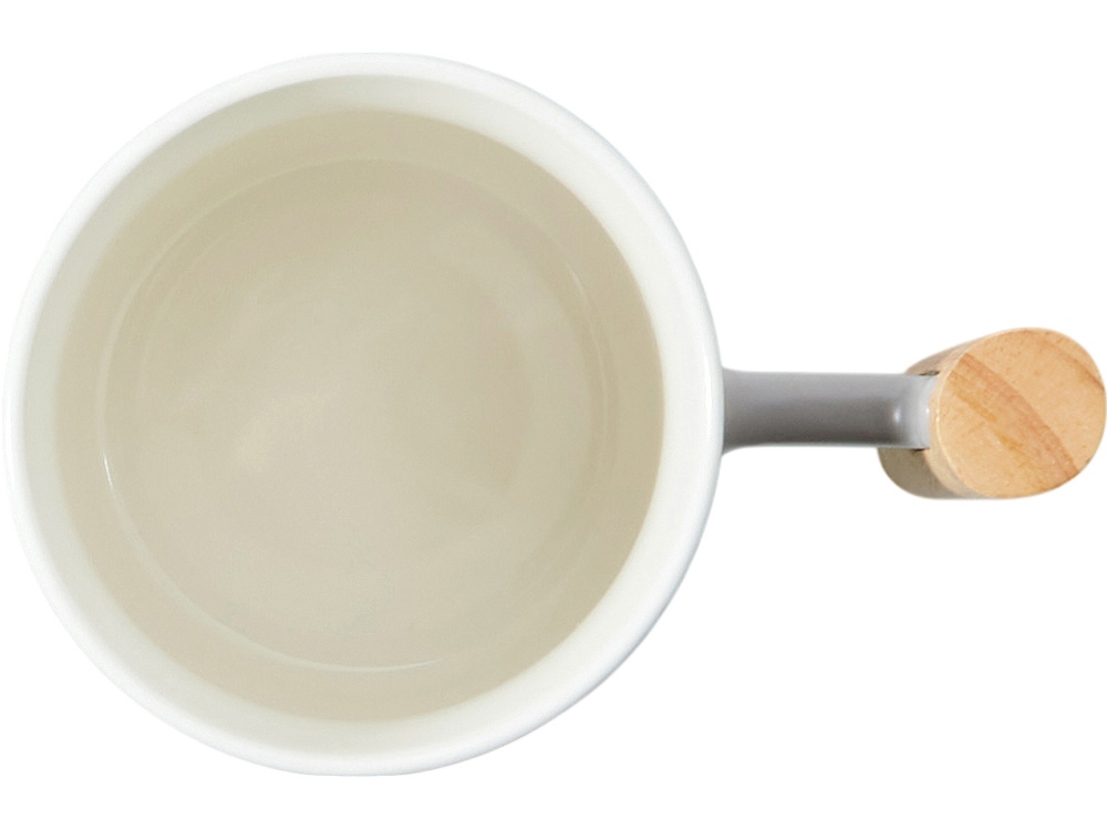 Кружка с ручкой и крышкой из каучукового дерева Jeny, серый