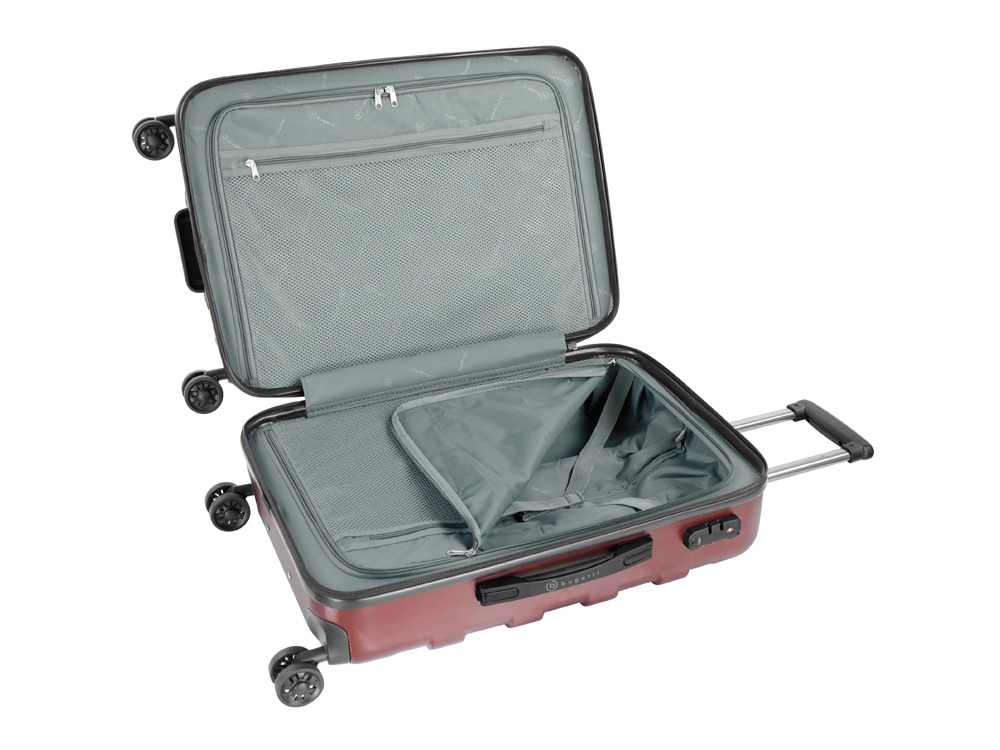 Чемодан BUGATTI ГАЛАТЕЯ | GALATEA, бордовый, поликарбонат / АБС-пластик, 46х27,5х67 см, 65 л