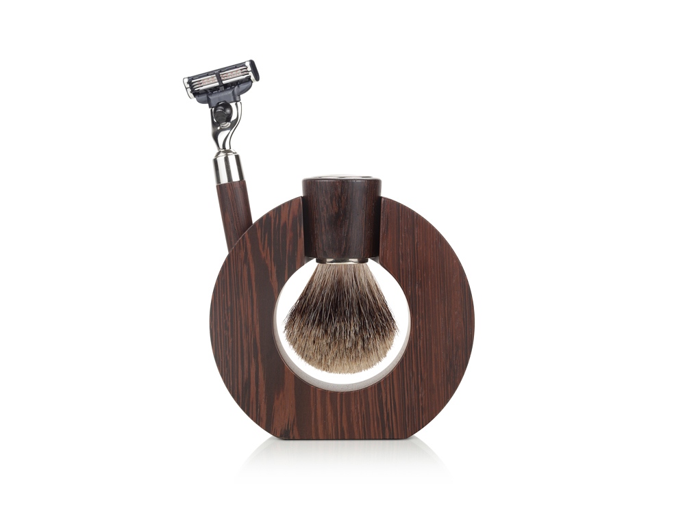 Бритвенный набор: станок, помазок, подставка с логотипом MONDIAL | Print Logo