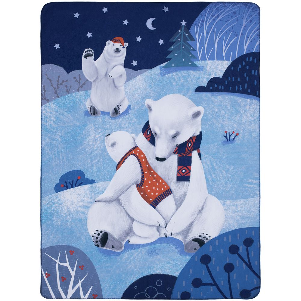 Флисовый плед Wintart Bear с логотипом сделано в России | Print Logo