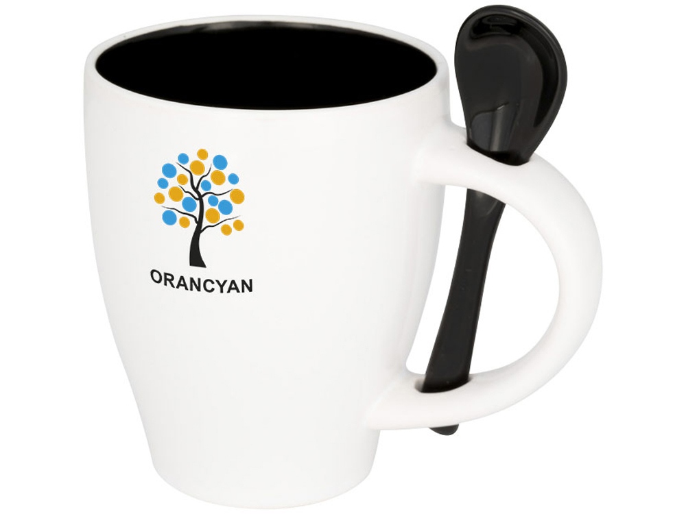 Чашка Nadu с ложкой, черный