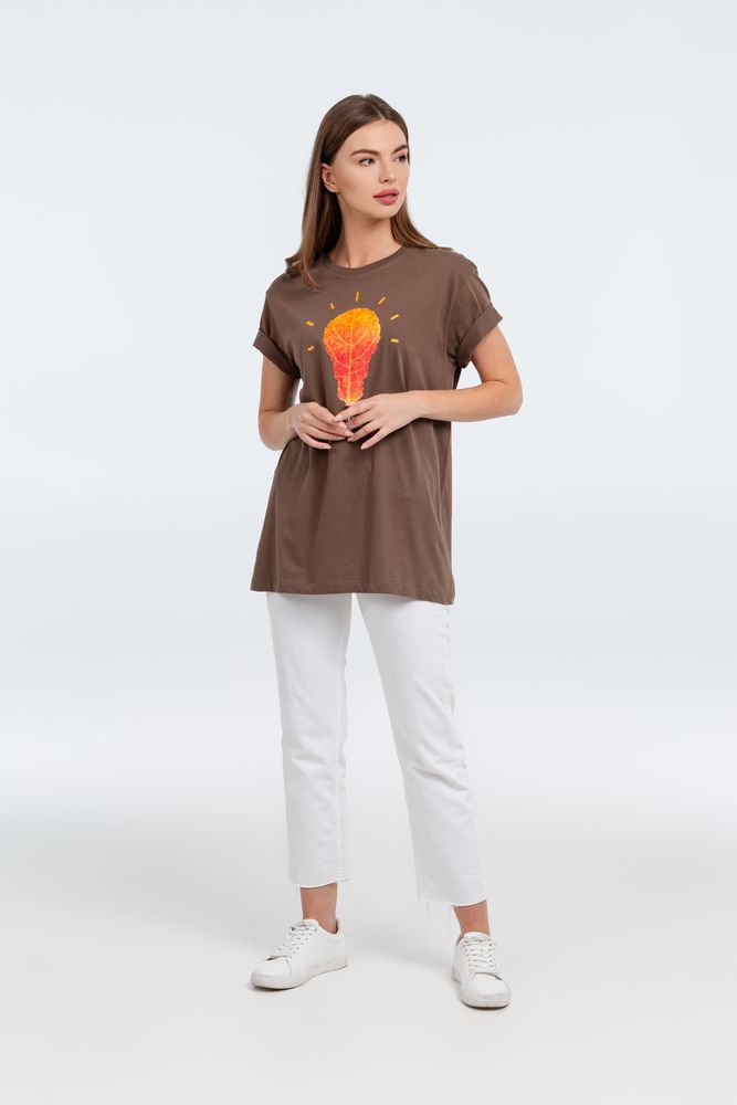 Футболка «Осенило», шоколадно-коричневая, размер XXL