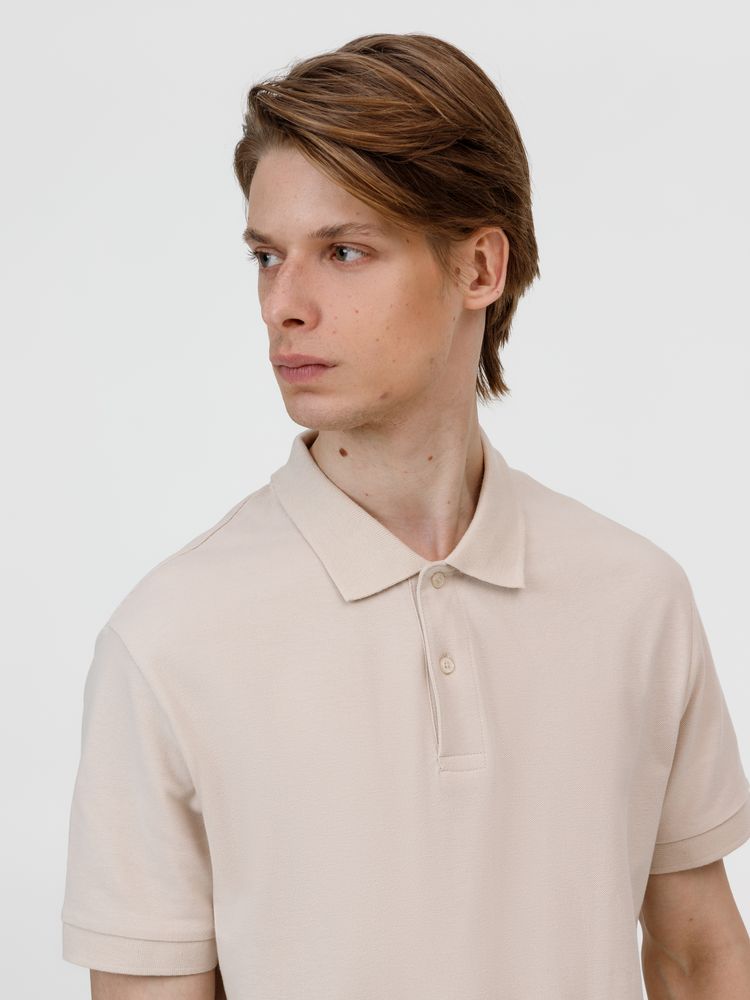 Рубашка поло унисекс Pacific, бежевая (льняная), размер M