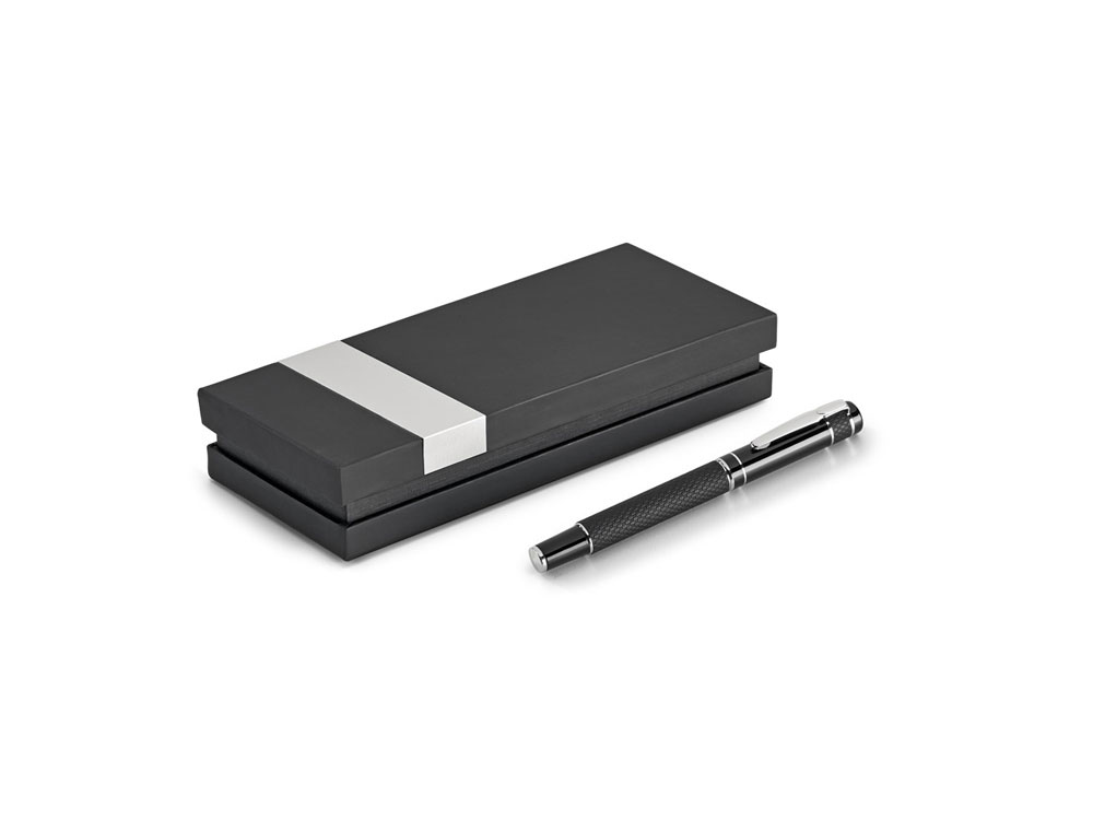 MOON. Ручка из металла и искусственной кожи, Черный