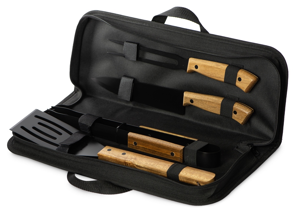 Набор для барбекю Ribeye из акации с логотипом Tour de Grass | Print Logo