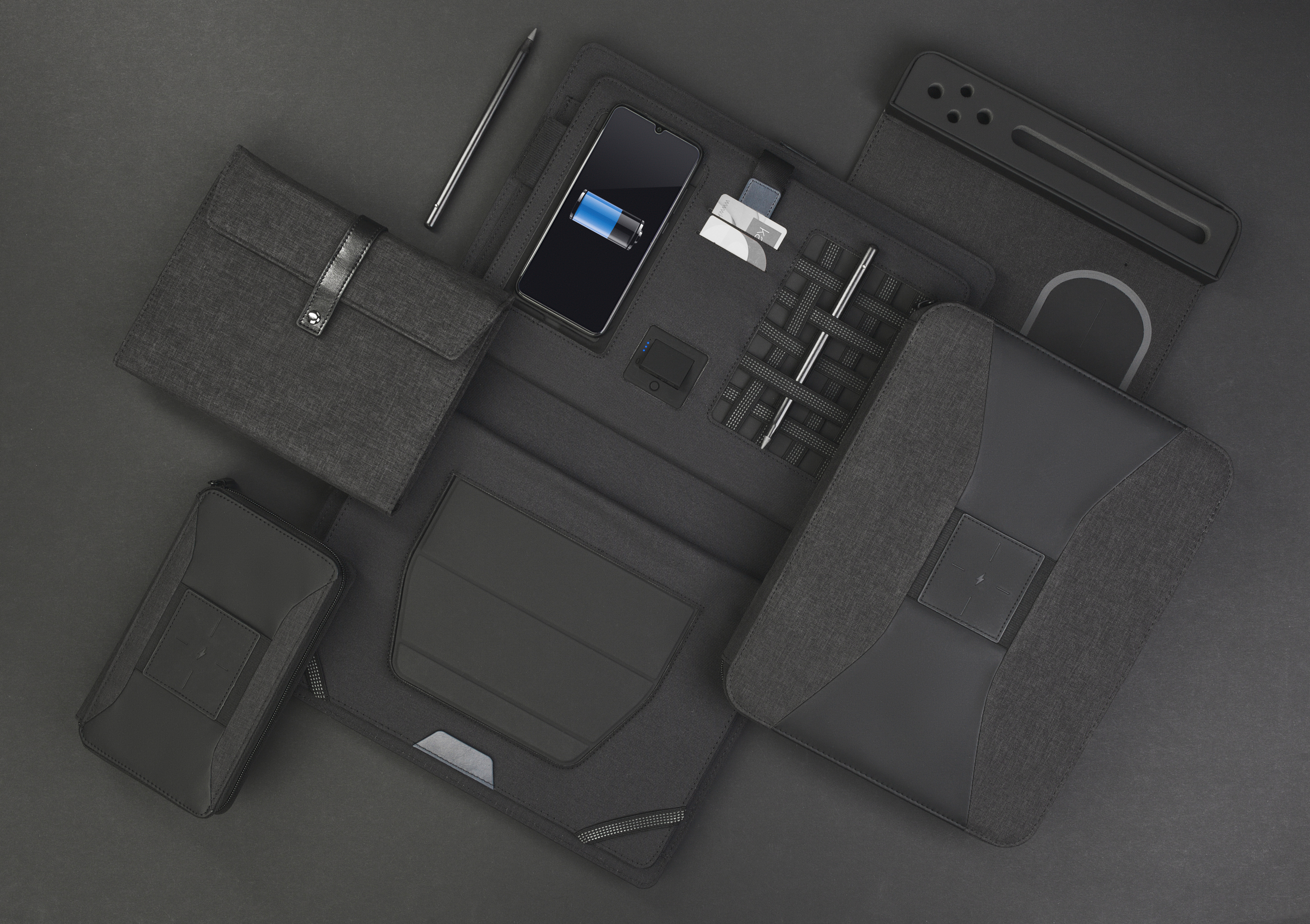 Настольная подставка с беспроводным зарядным устройством, черный